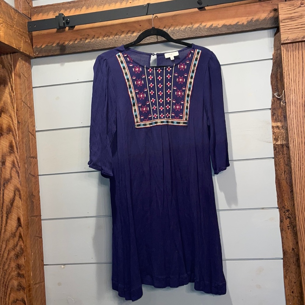 Euc worn once large boho dress cute cute pattern up top
